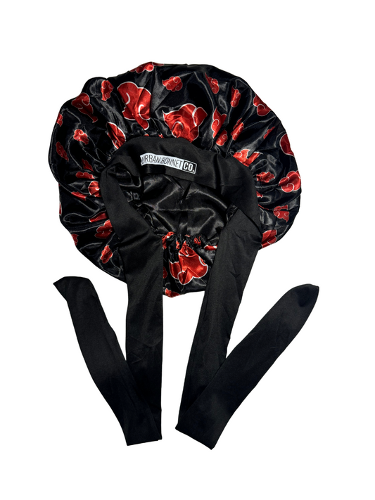 Premium Non Slip Satin Hair Bonnet for Men Women Curly Hair, Dreadlock Loc Cap Silk Double Layer Sleeping & Shower Wrap Anime Soft Band With Tie